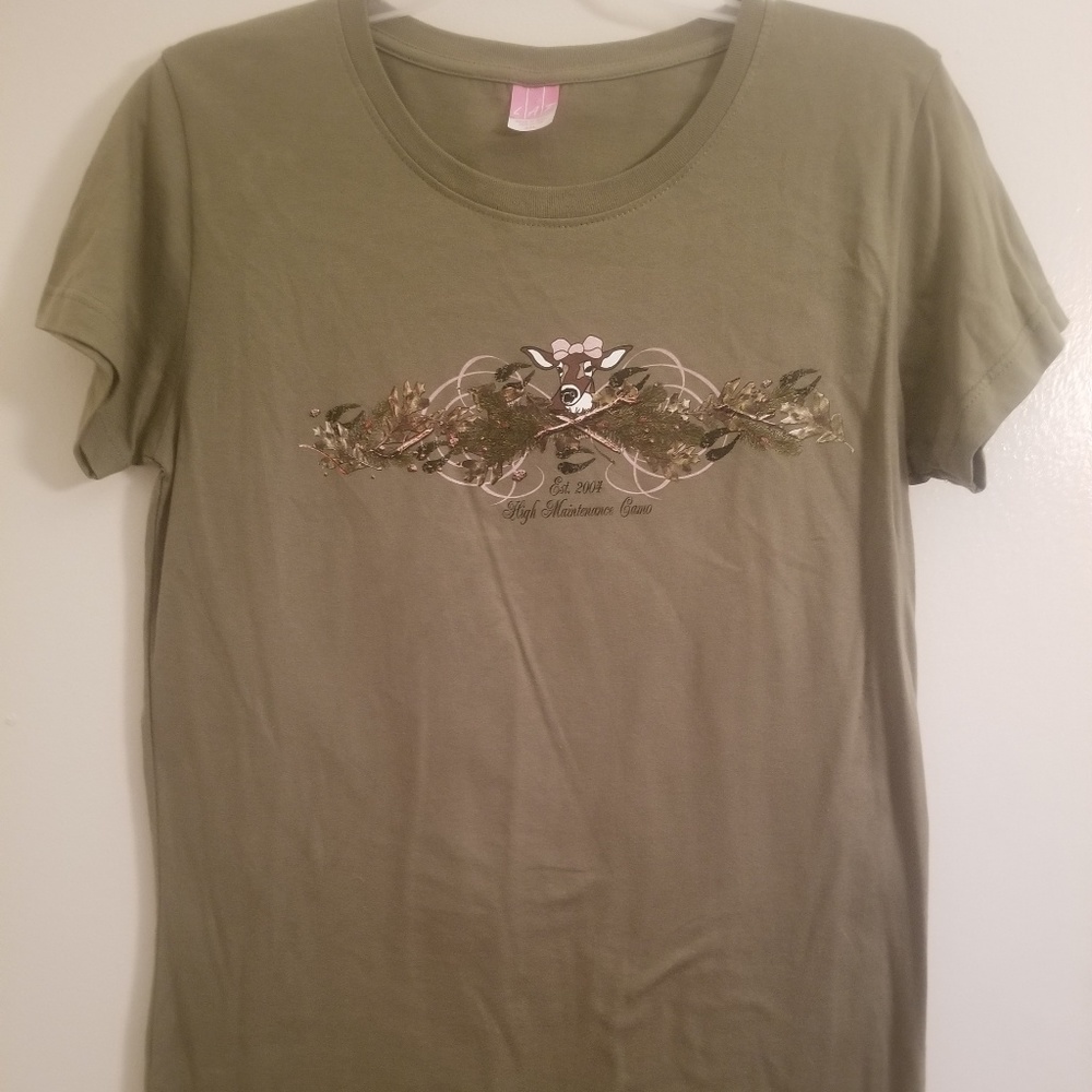 Green High Maintenance Camo t-shirt